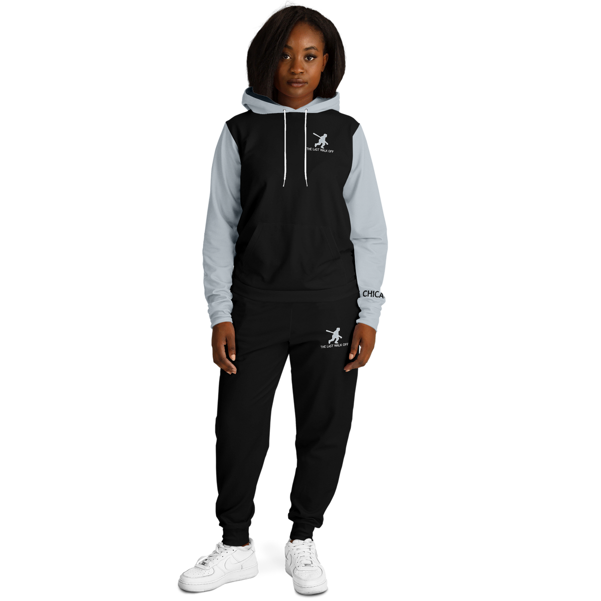 Chicago Black Silver Hoodie and Joggers