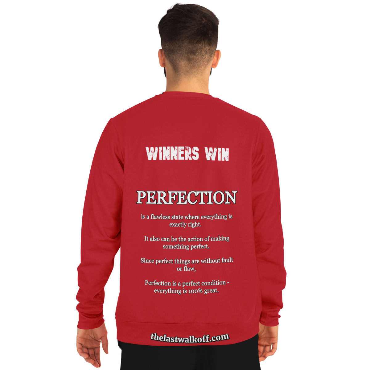 Perfection is a Necessity Winners Win Long Sleeve Shirt Red