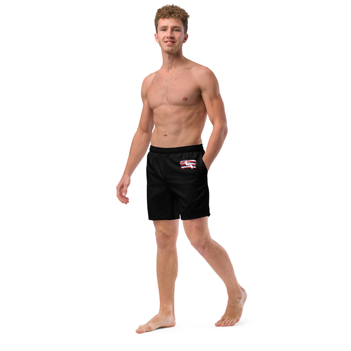 Men's Swim Trunks Black Aloha Surf Maverick