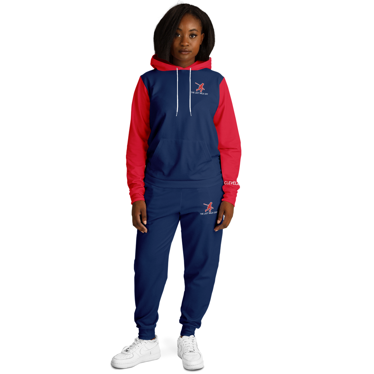 Cleveland Navy Blue Red Hoodie and Joggers