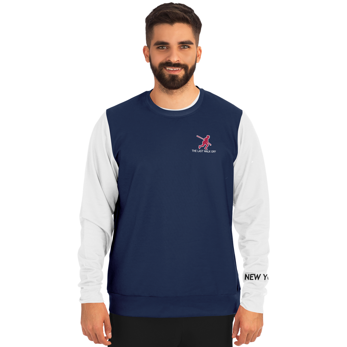New York Navy Blue White Long Sleeve Shirt LIGHTS