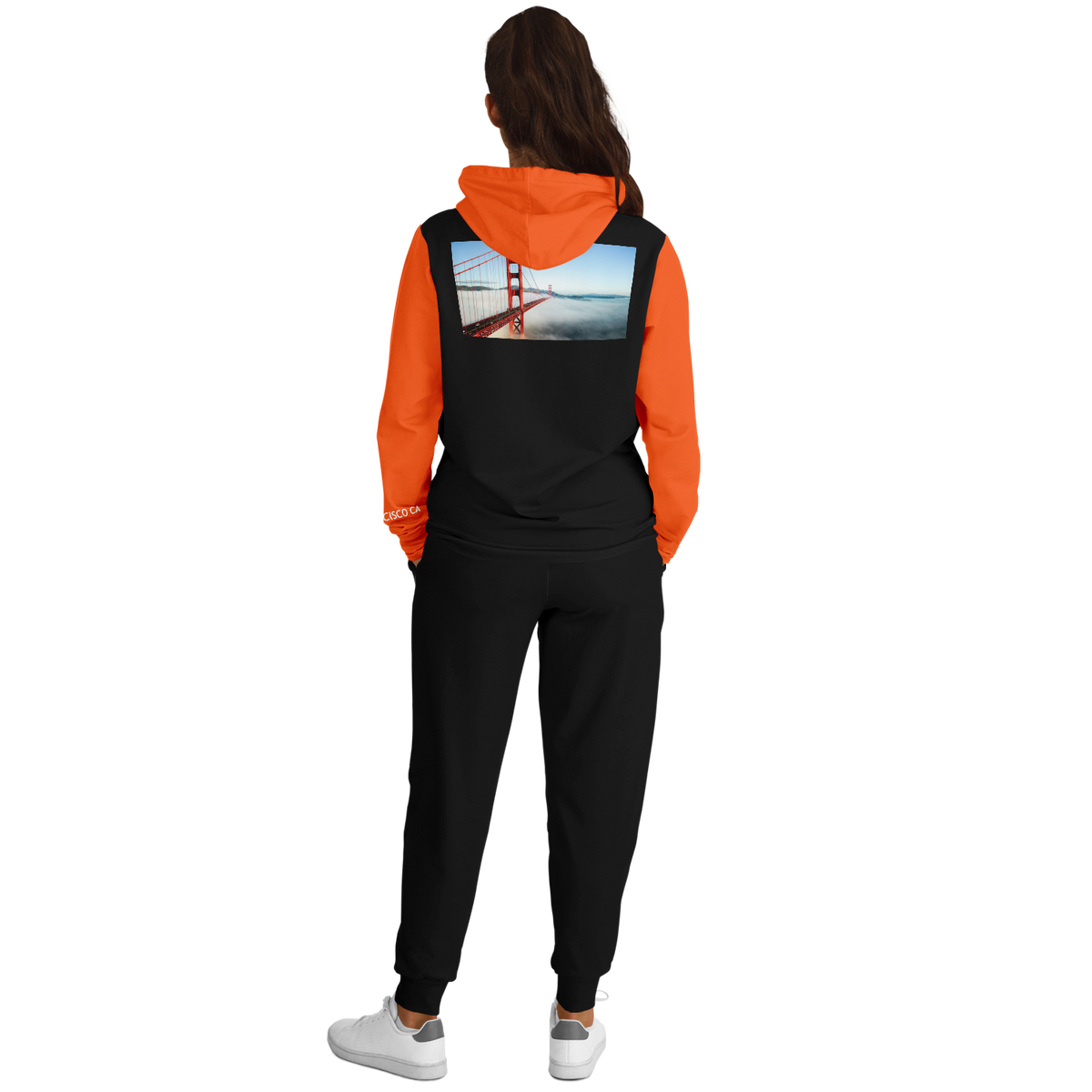 San Francisco Black Orange Hoodie and Joggers Bridge