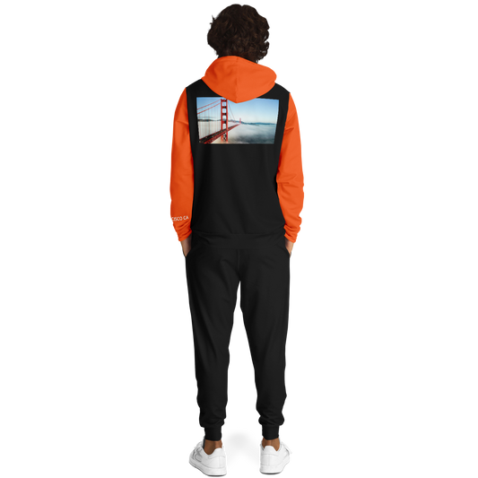 San Francisco Black Orange Hoodie and Joggers Bridge