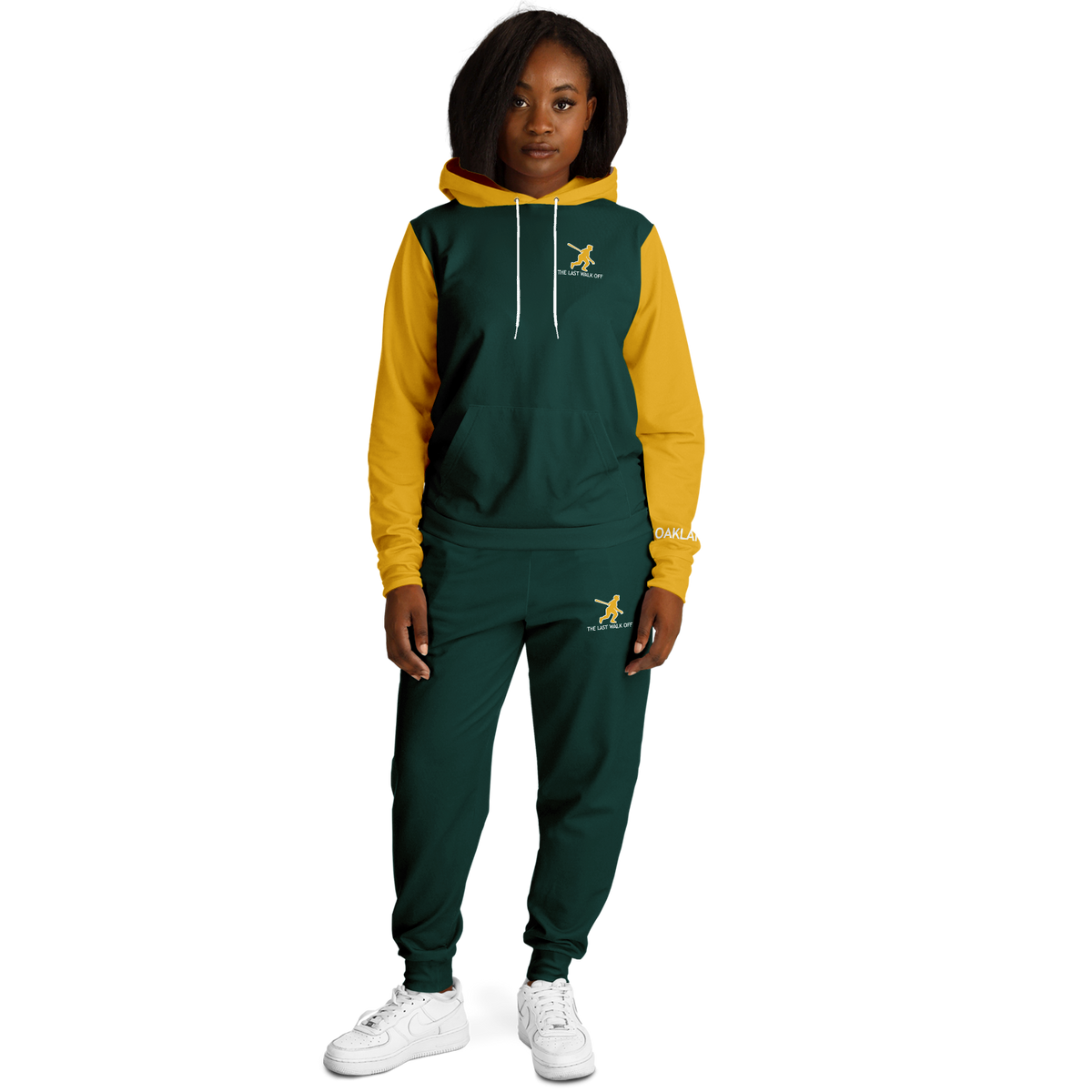 Oakland Green Yellow Hoodie and Joggers