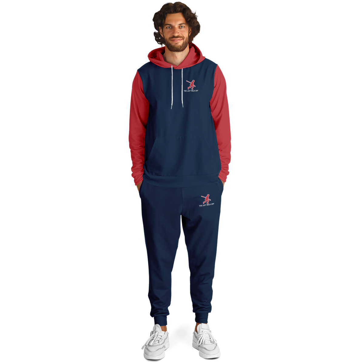 Boston Navy Blue Red Hoodie and Joggers