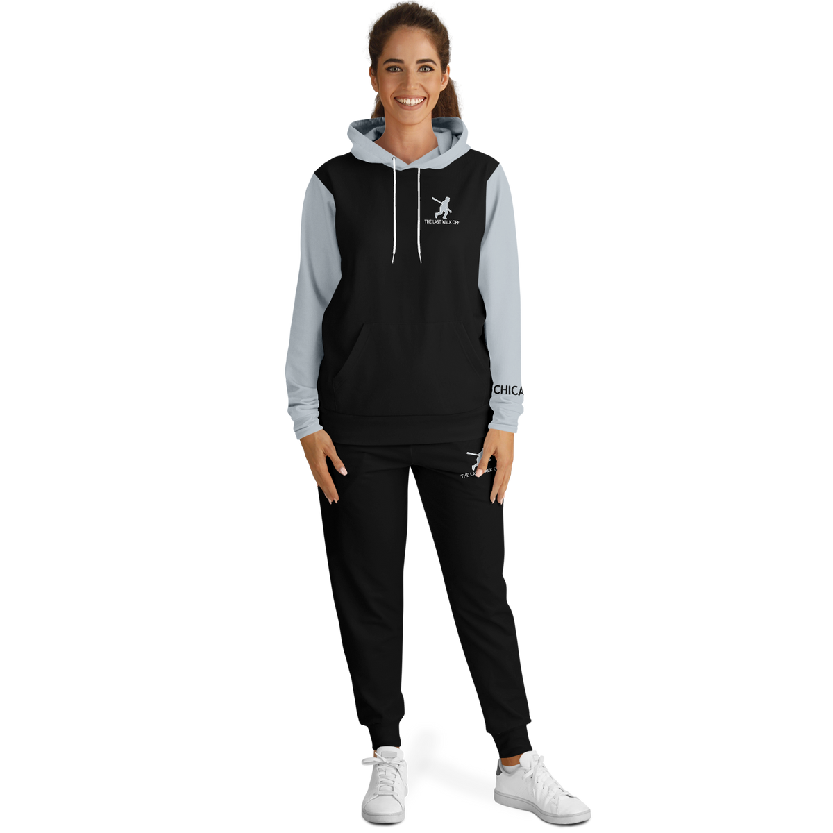 Chicago Black Silver Hoodie and Joggers