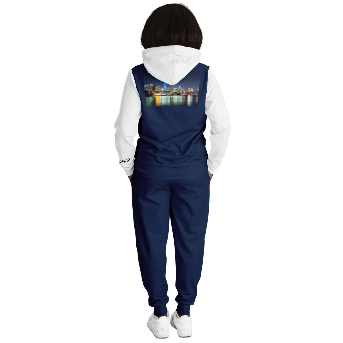 New York Navy Blue White Hoodie and Joggers LIGHTS