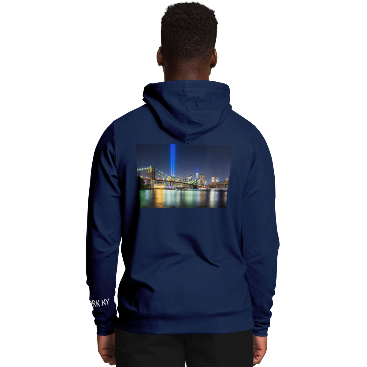 New York Navy Blue Hoodie Lights