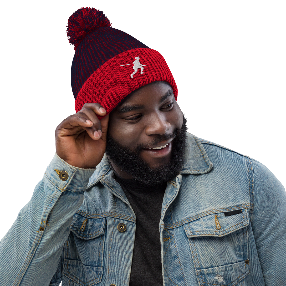 Two Color Pom-Pom Beanie Hat