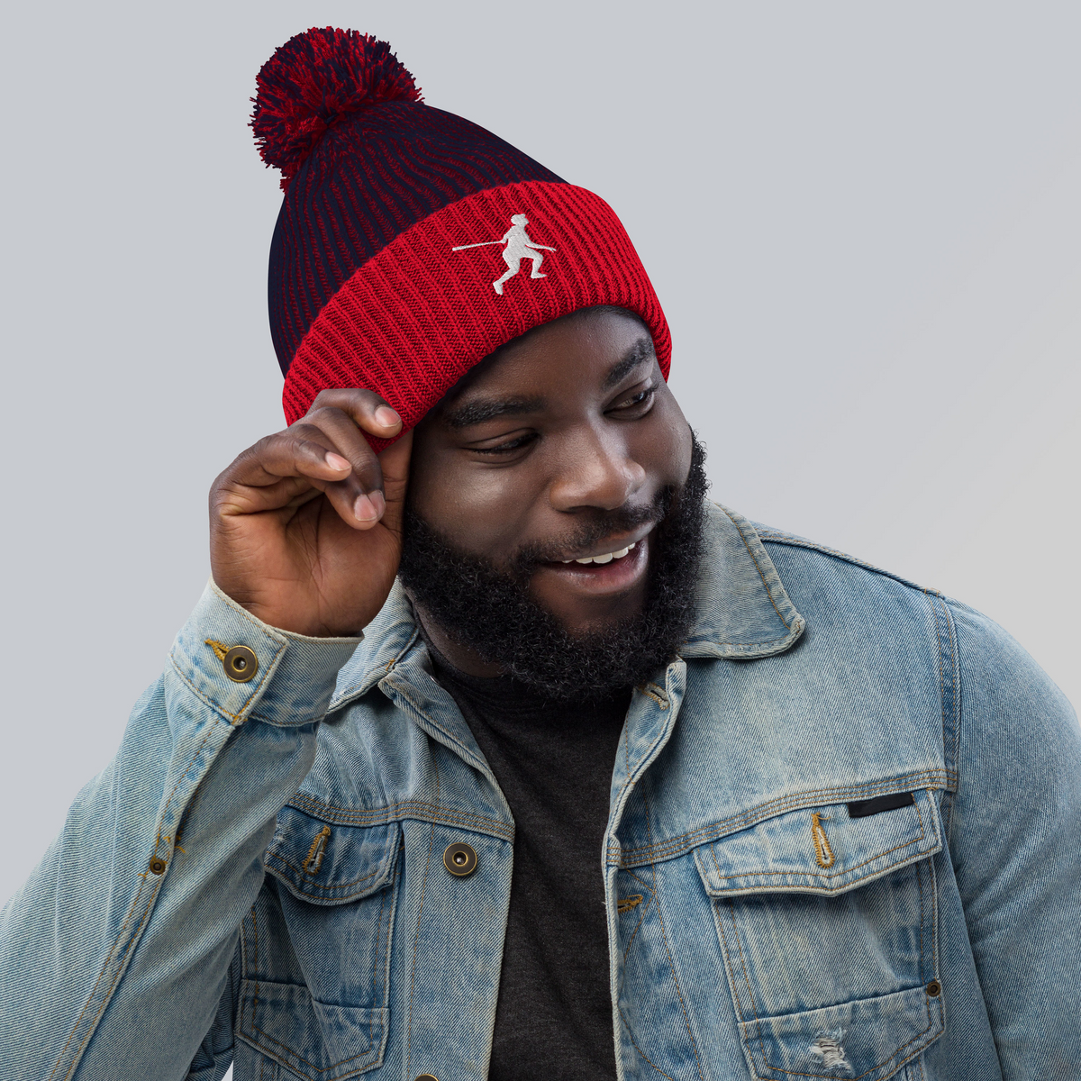 Two Color Pom-Pom Beanie Hat